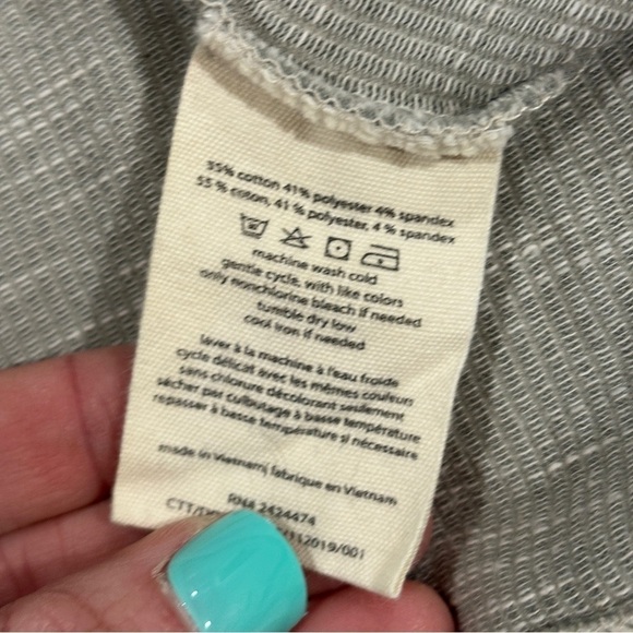 DONNI Anthropologie Gray & White Striped Ribbed Duster Cardigan Open Front - Picture 6 of 9